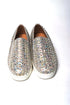 Christian Louboutin Roller Boat White Embellished Leather Women’s Flat Sneakers Shoes